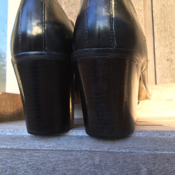 VICTORIA’S SECRET Boots COLIN STUART Booties Shoes Black Leather Heels Size 7.5 - Picture 4 of 6